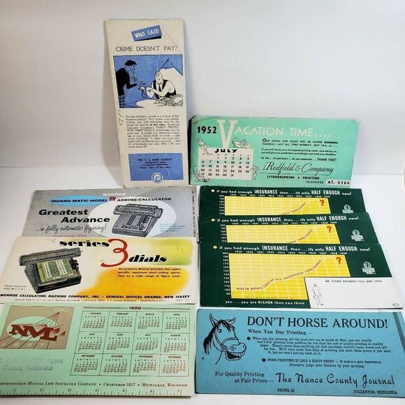 Vintage 1950's Advertising Cards Insurance and more - Picture 1 of 9